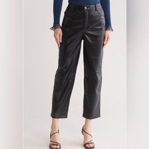TED BAKER LONDON WMT -PLAIDER Straight leg Faux leather Trousers/ Wide Leg
